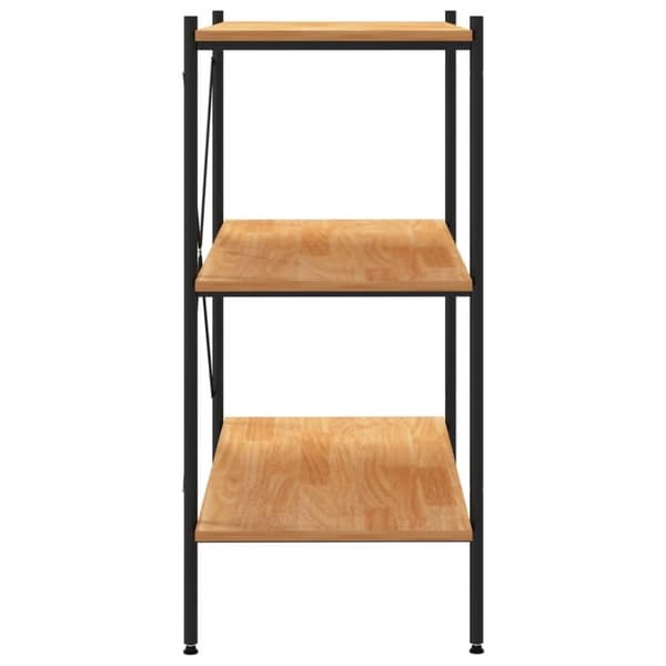 vidaXL reol med 3 hylder 80x40x92 cm sort og egetræ