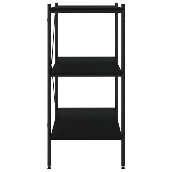 vidaXL 3-etasjers hylleenhet svart 80x40x92 cm