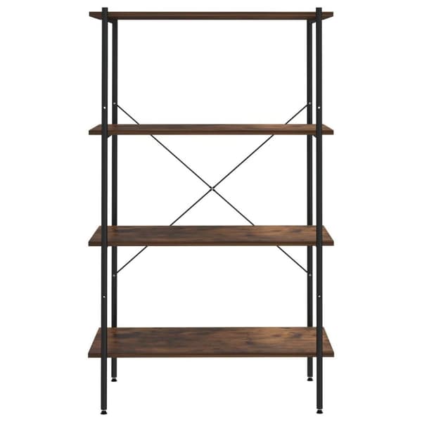 vidaXL Hylle med 4 etasjer svart og naturell 80x40x130 cm
