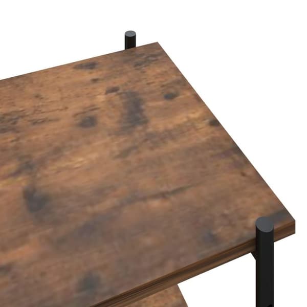 vidaXL Hylle med 4 etasjer svart og naturell 80x40x130 cm