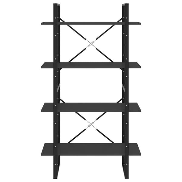 vidaXL bogreol med 4 hylder 80x30x140 cm spånplade grå
