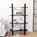 Miniatyrbillede 3 af 10: vidaXL bogreol med 4 hylder 80x30x140 cm spånplade sort