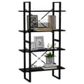 Miniatyrbillede 4 af 10: vidaXL bogreol med 4 hylder 80x30x140 cm spånplade sort