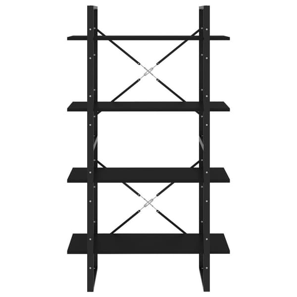 vidaXL bogreol med 4 hylder 80x30x140 cm spånplade sort