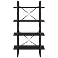 Miniatyrbillede 5 af 10: vidaXL bogreol med 4 hylder 80x30x140 cm spånplade sort