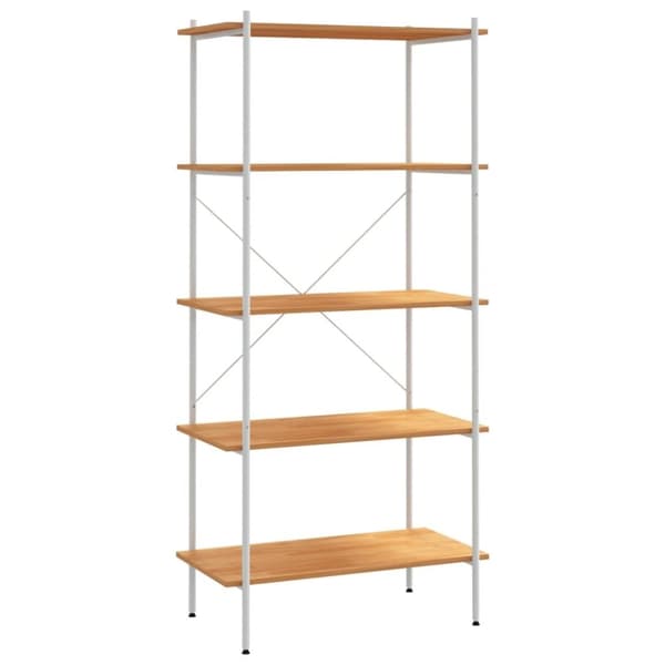 vidaXL Hyllenhet med 5 hyllplan vit och ek 80x40x163 cm