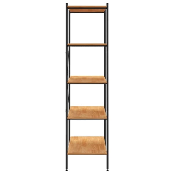 vidaXL Hyllenhet med 5 hyllplan svart och ek 80x40x163 cm