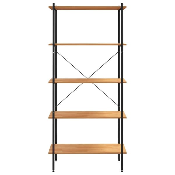 vidaXL Hyllenhet med 5 hyllplan svart och ek 80x40x163 cm