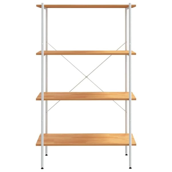 vidaXL Hyllenhet med 4 hyllplan vit och ek 80x40x130 cm