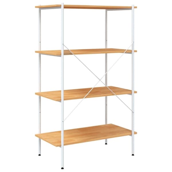 vidaXL Hyllenhet med 4 hyllplan vit och ek 80x40x130 cm