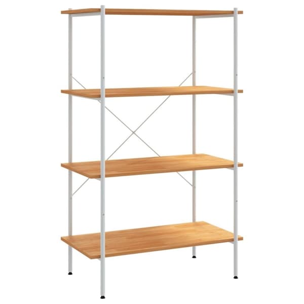 vidaXL Hyllenhet med 4 hyllplan vit och ek 80x40x130 cm