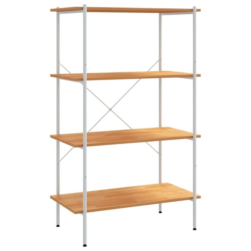vidaXL Hyllenhet med 4 hyllplan vit och ek 80x40x130 cm