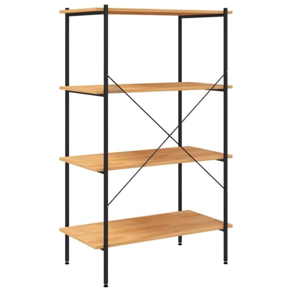 vidaXL Hyllenhet med 4 hyllplan svart och ek 80x40x130 cm