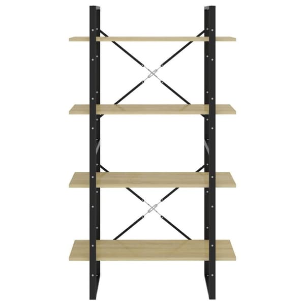 vidaXL bogreol med 4 hylder 80x30x140 cm spånplade sonoma-eg