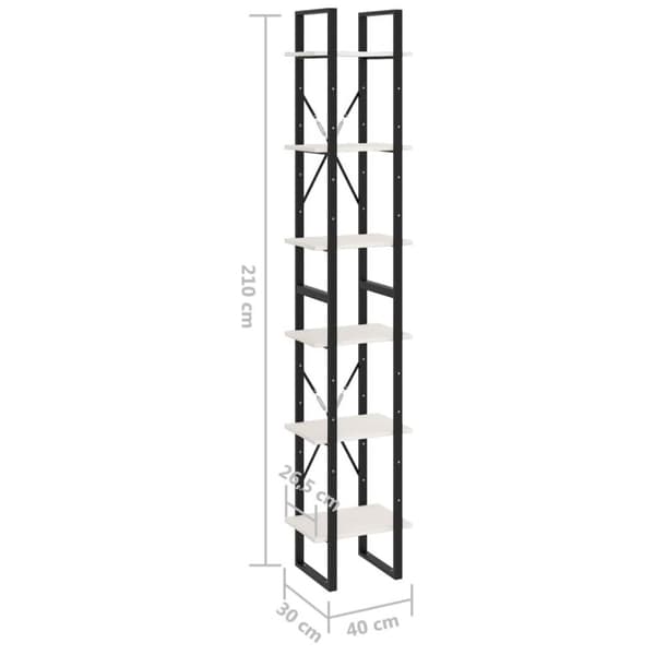 vidaXL Høyskap hvit 40x30x210 cm heltre furu