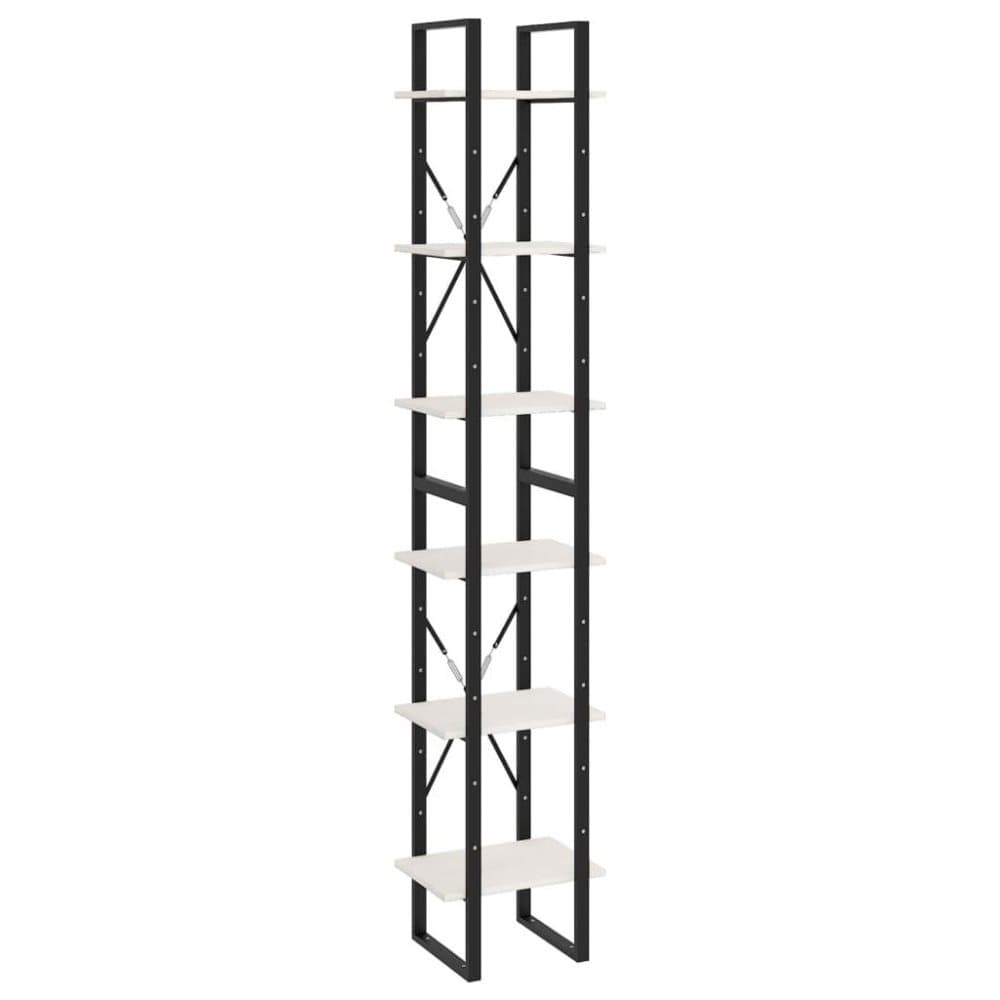 vidaXL Hög bokhylla vit 40x30x210 cm massiv furu