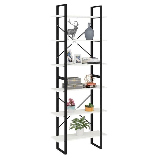 vidaXL Hög bokhylla vit 80x30x210 cm massiv furu
