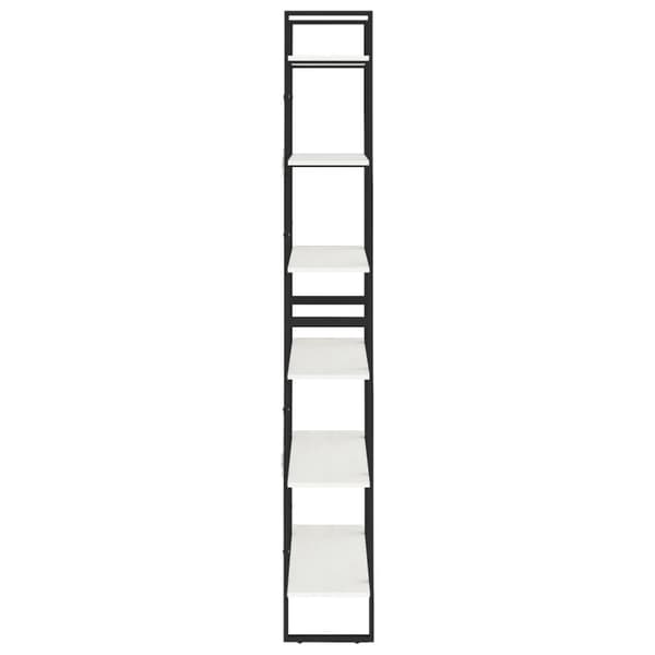 vidaXL Hög bokhylla vit 80x30x210 cm massiv furu