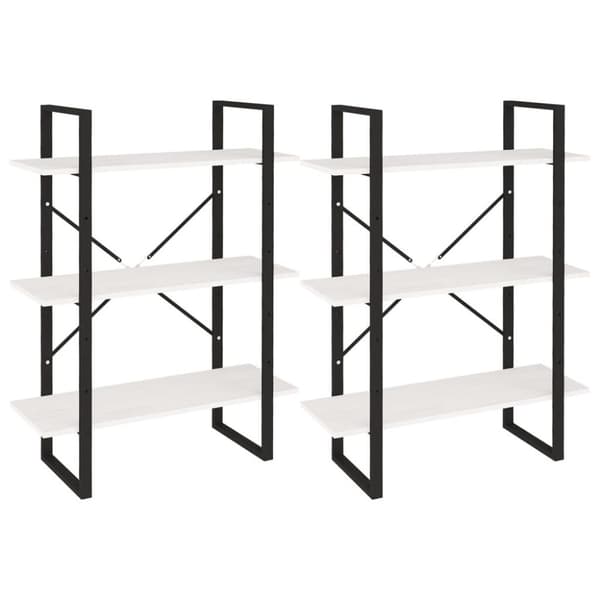 vidaXL Hög bokhylla vit 80x30x210 cm massiv furu