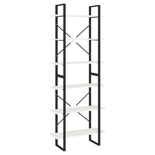 vidaXL Hög bokhylla vit 80x30x210 cm massiv furu