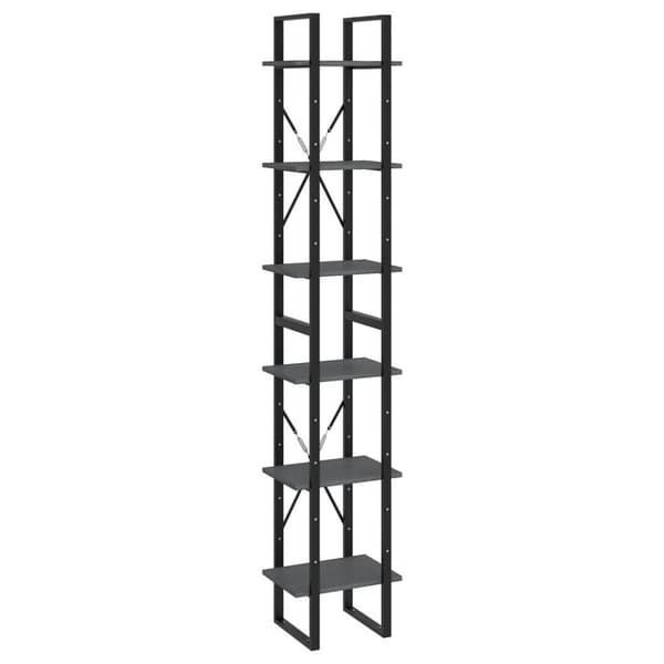 vidaXL Hög bokhylla grå 40x30x210 cm massiv furu