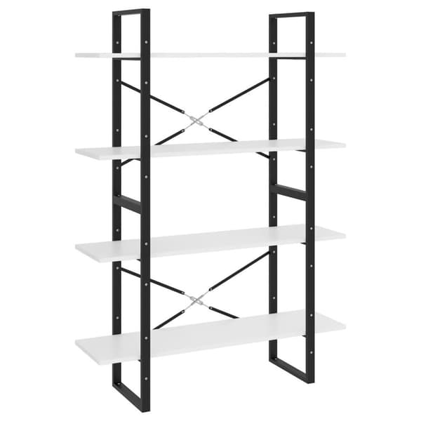 vidaXL bogreol med 4 hylder 100x30x140 cm spånplade hvid