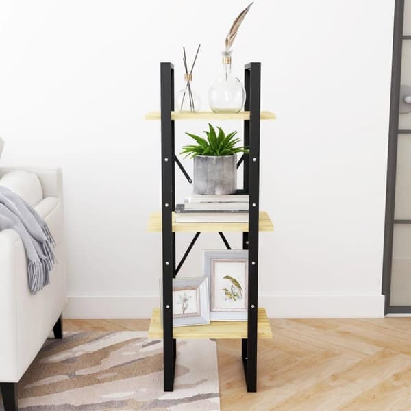 vidaXL bogreol 40x30x105 cm 3 hylder massivt fyrretræ
