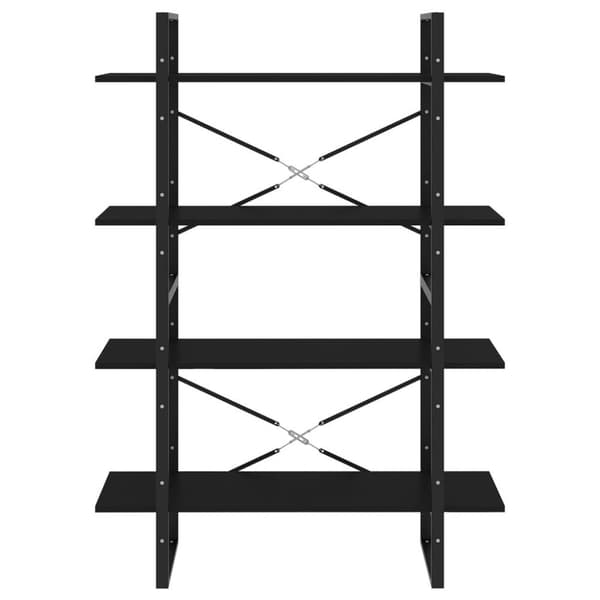 vidaXL bogreol med 4 hylder 100x30x140 cm spånplade sort