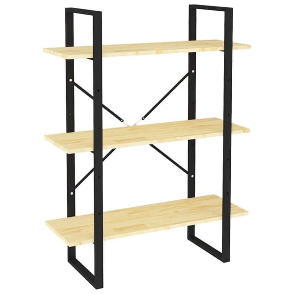 vidaXL bogreol 80x30x105 cm 3 hylder massivt fyrretræ