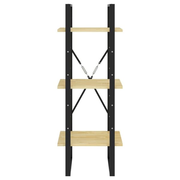 vidaXL Bokhylle 3 nivåer 40x30x105 cm heltre furu