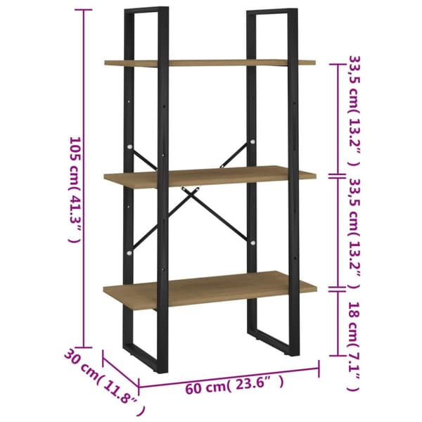 vidaXL Oppbevaringshylle 60x30x105 cm heltre furu