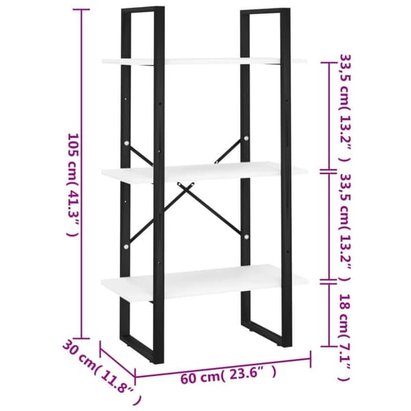 vidaXL Förvaringshylla vit 60x30x105 cm massiv furu