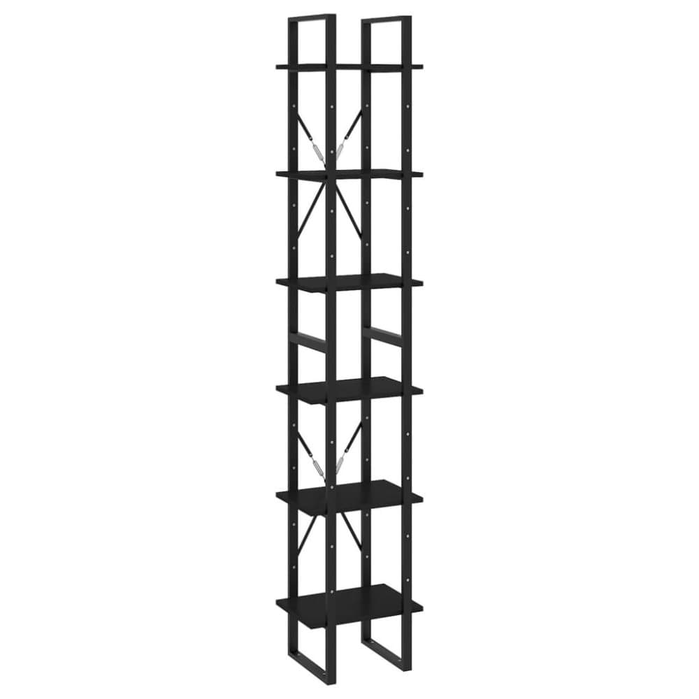 vidaXL Hög bokhylla svart 40x30x210 cm massiv furu