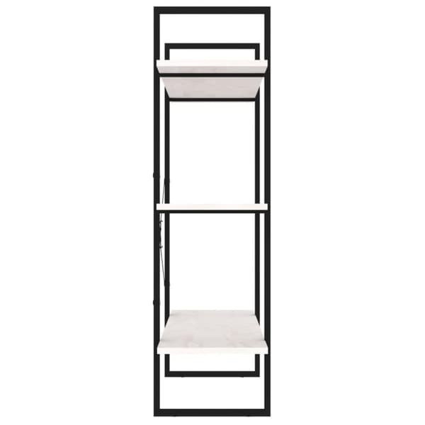 vidaXL bogreol med 3 hylder 100x30x105 cm massivt fyrretræ hvid