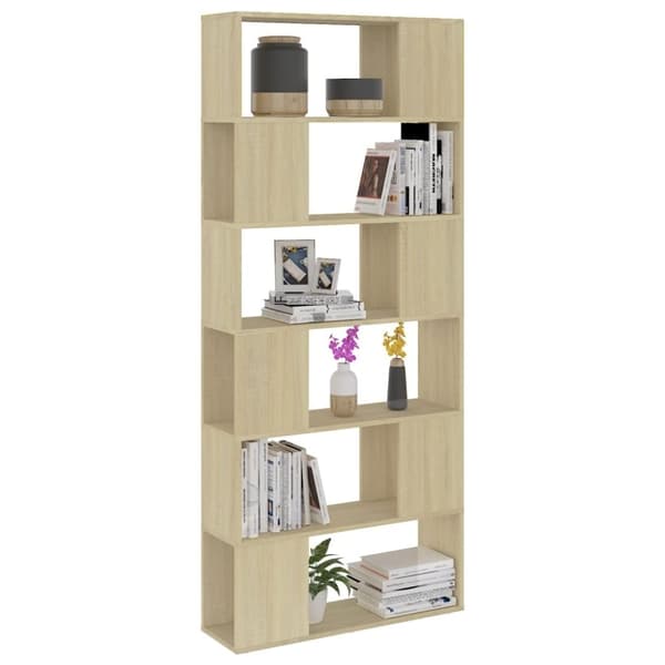 vidaXL bogreol/rumdeler 80x24x186 cm spånplade sonoma-eg