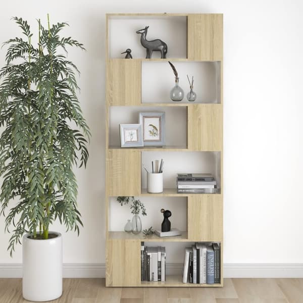 vidaXL bogreol/rumdeler 80x24x186 cm spånplade sonoma-eg