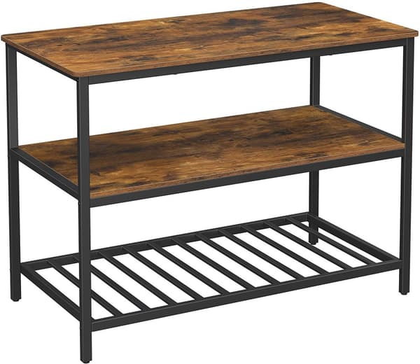 Köksö 120 x 60 x 90 Industriellstil - Vintage brun-svart bänkskiva