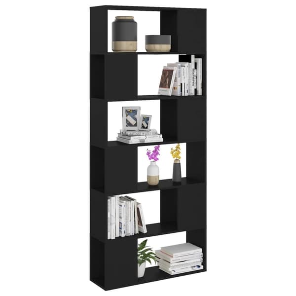 vidaXL bogreol/rumdeler 80x24x186 cm spånplade sort