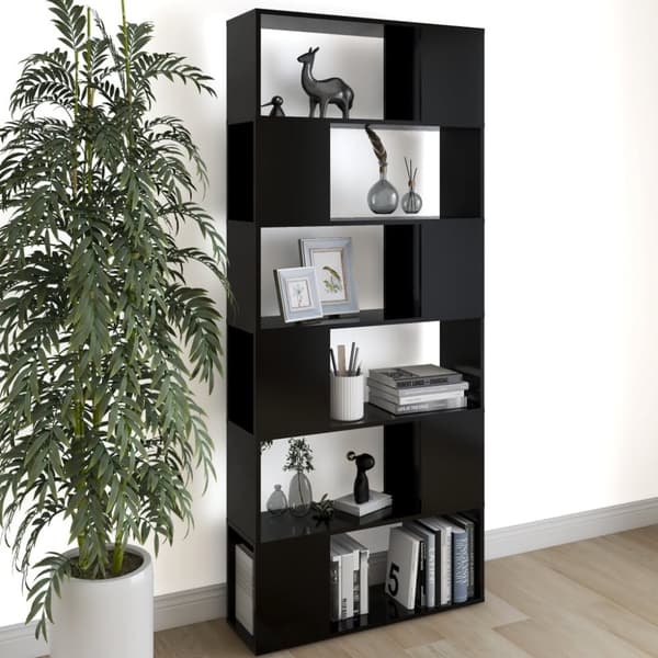 vidaXL bogreol/rumdeler 80x24x186 cm spånplade sort
