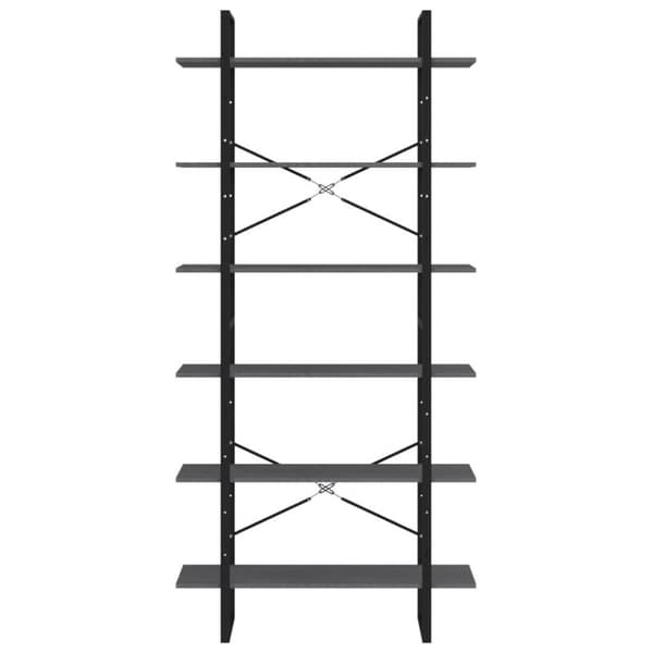 vidaXL reol 100x30x210 cm massivt fyrretræ grå