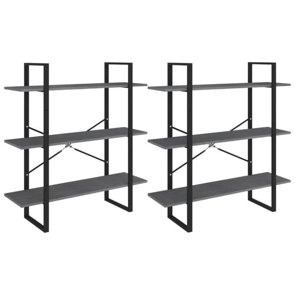 vidaXL reol 100x30x210 cm massivt fyrretræ grå
