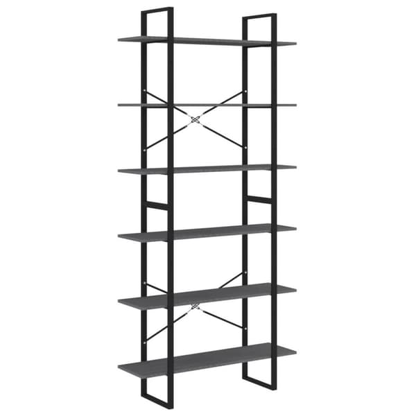 vidaXL reol 100x30x210 cm massivt fyrretræ grå