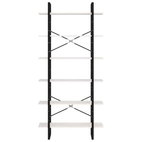 vidaXL Hög bokhylla vit 100x30x210 cm massiv furu