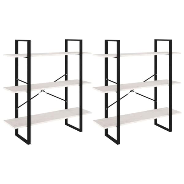 vidaXL Hög bokhylla vit 100x30x210 cm massiv furu