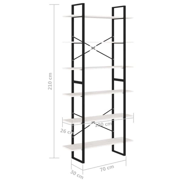 vidaXL Hög bokhylla vit 100x30x210 cm massiv furu