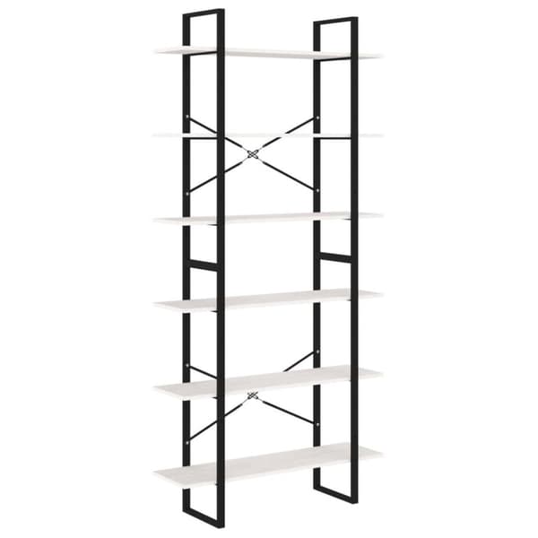 vidaXL Hög bokhylla vit 100x30x210 cm massiv furu