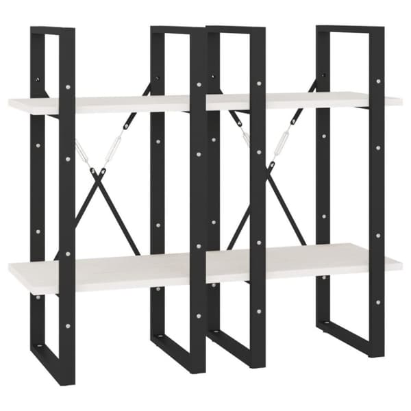 vidaXL bogreol med 4 hylder 40x30x140 cm massivt fyrretræ hvid