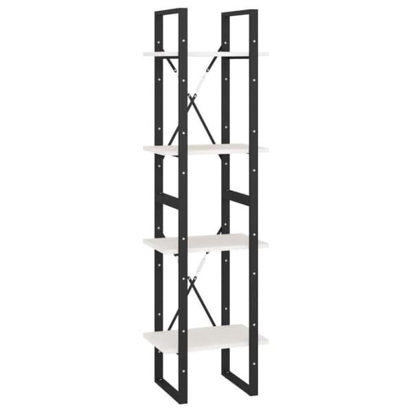 vidaXL bogreol med 4 hylder 40x30x140 cm massivt fyrretræ hvid