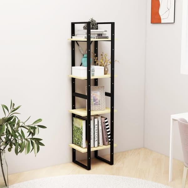 vidaXL bogreol 40x30x140 cm 4 hylder massivt fyrretræ