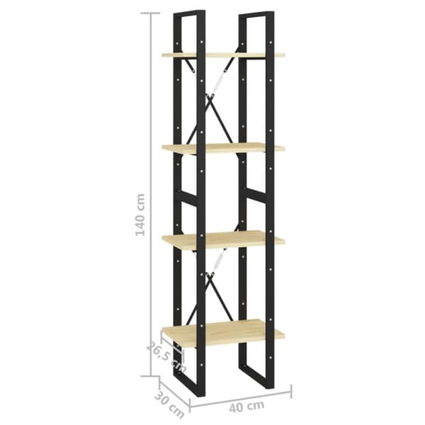 vidaXL bogreol 40x30x140 cm 4 hylder massivt fyrretræ